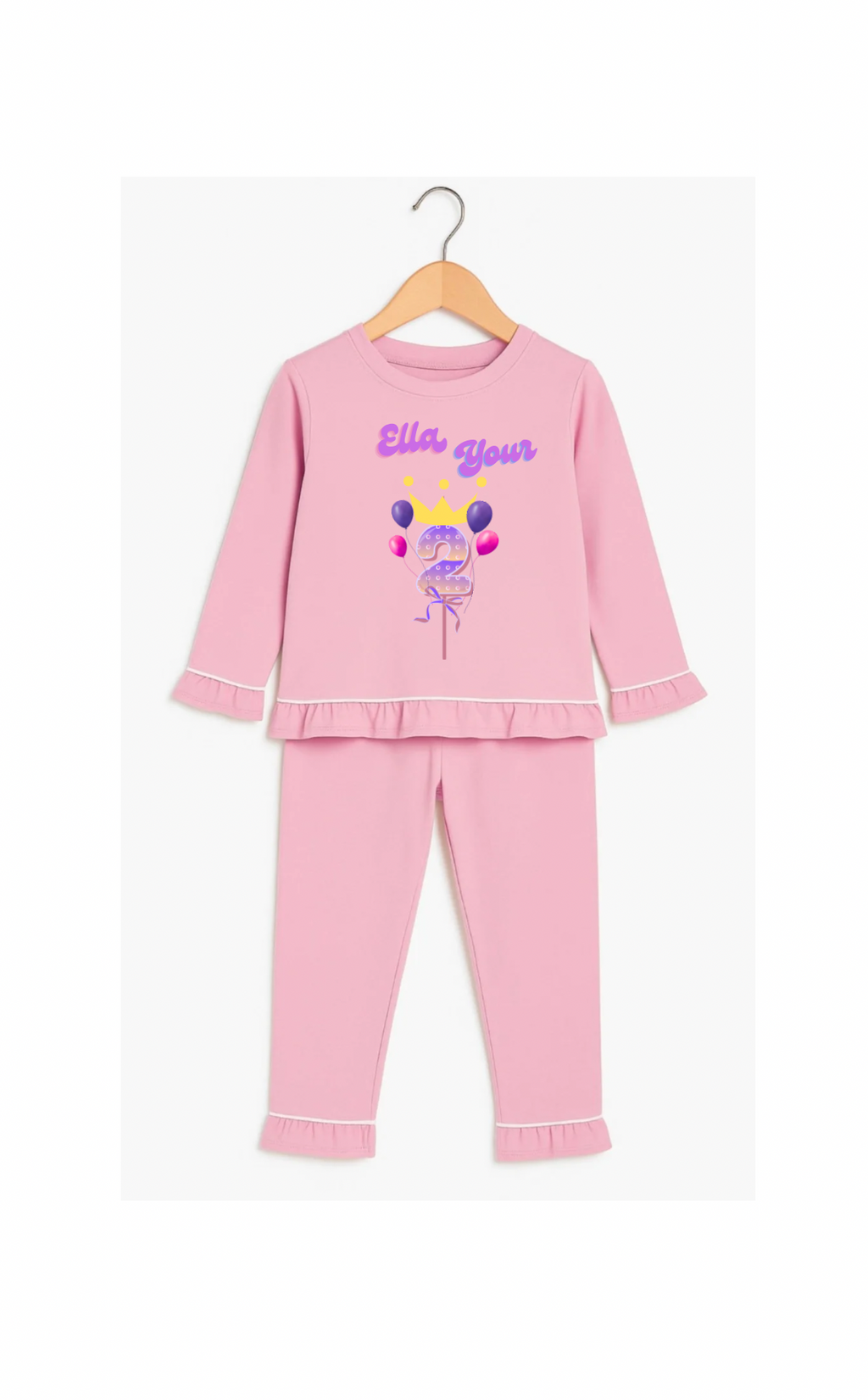 Girls Frill Birthday PJs